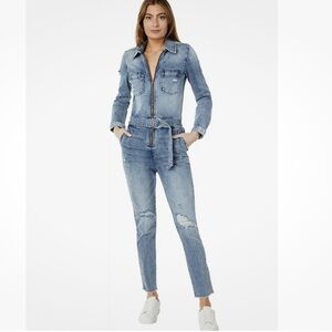 Kut From The Kloth 0 Denim Women's Jumpsuit Distressed Frayed Hems KR13901